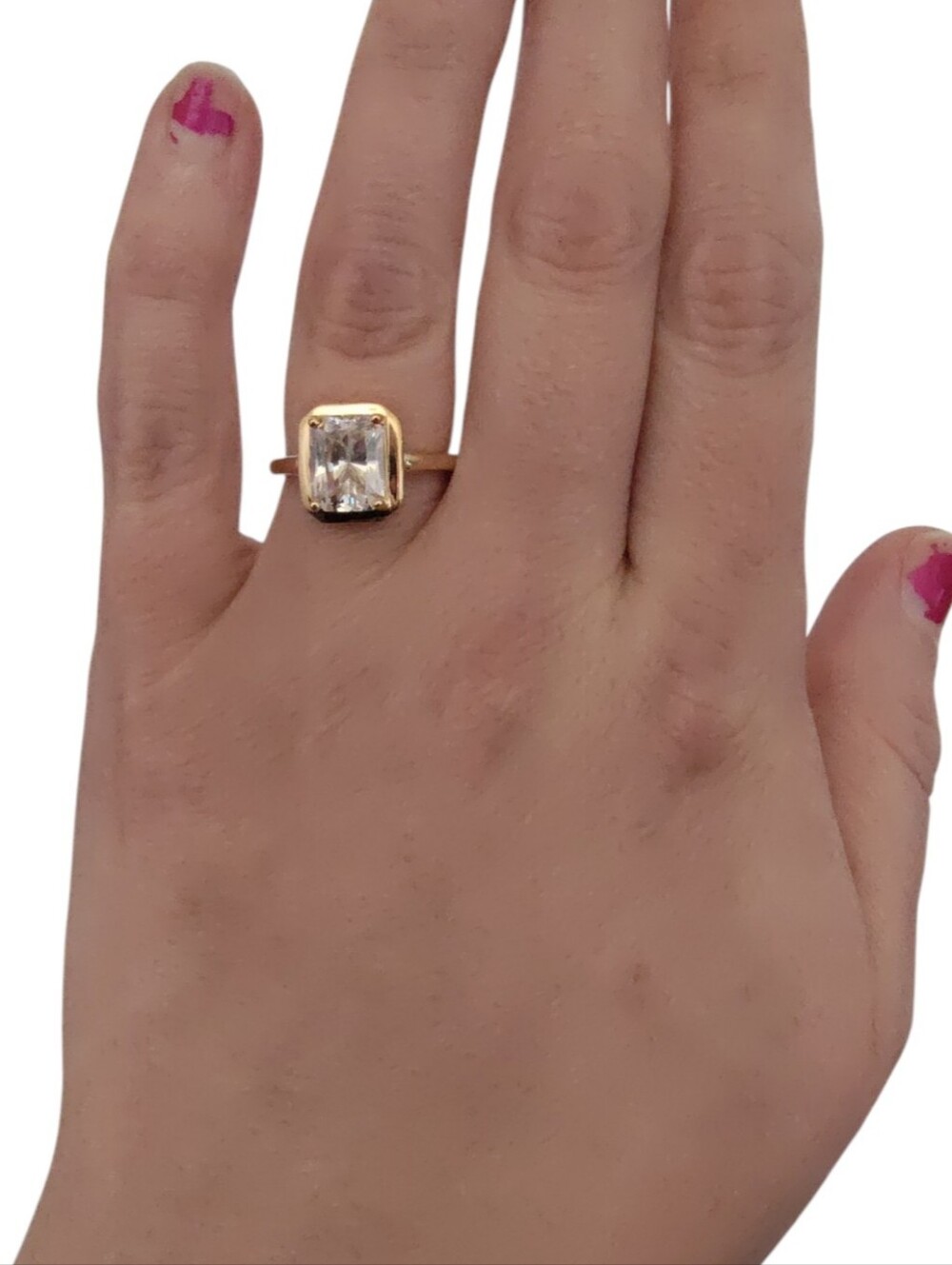 JTV Wrapped In Gold Strontium Titanate Bezel Ring 18K Over 925 Size 6